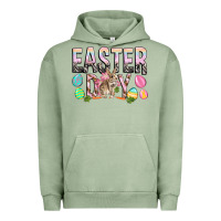 Pigment Oil Green Easter Day with rabbit Urban Hoodie - HowdyJamesFarm