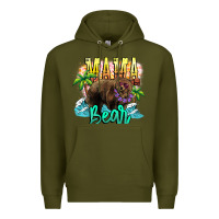 Army Green Mama bear summer Premium Hoodie - NancyCooperArtShop