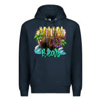 Navy Mama bear summer Premium Hoodie - NancyCooperArtShop