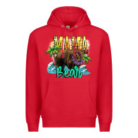 Red Mama bear summer Premium Hoodie - NancyCooperArtShop