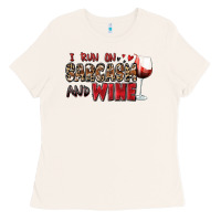 Bone i run on sarcasm and wine Ladies Tee - Zillion Design Studio
