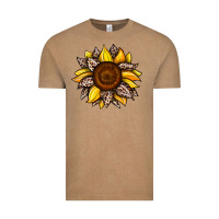 Vintage Coffee sunflower leopard Vintage Tee - JahusDesignShop