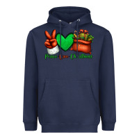 Navy peace love Christmas Santa Claus hand Heavyweight Hoodie - Jasminsmagicworld