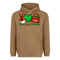 Toasted Coconut peace love Christmas Santa Claus hand Heavyweight Hoodie - Jasminsmagicworld