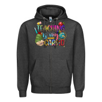 Charcoal Heather teaching is my cardio Zipper Hoodie - NancyCooperArtShop