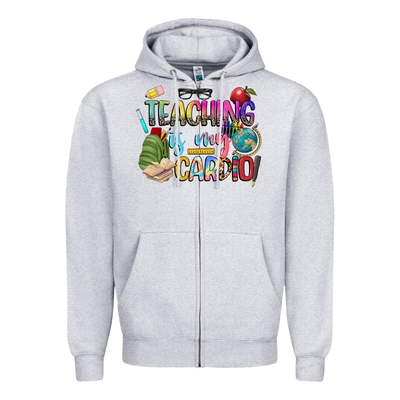 Teaching Is My Cardio Zipper Hoodie by NancyCooperArtShop | Teevron