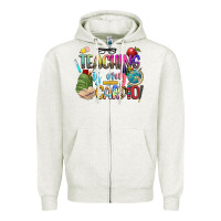 Oatmeal Heather teaching is my cardio Zipper Hoodie - NancyCooperArtShop
