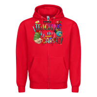 Red teaching is my cardio Zipper Hoodie - NancyCooperArtShop