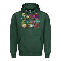 Sports Green teaching is my cardio Zipper Hoodie - NancyCooperArtShop