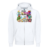White teaching is my cardio Zipper Hoodie - NancyCooperArtShop