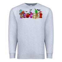 Heather Grey Halloween Teacher Premium Sweatshirt - RanaPortraitStore