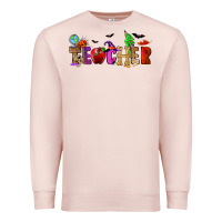 Pale Pink Halloween Teacher Premium Sweatshirt - RanaPortraitStore
