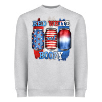 Heather Grey red white and boozy Heavyweight Sweatshirt - JahusDesignShop