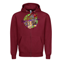 Burgundy teacher crew Zipper Hoodie - NancyCooperArtShop