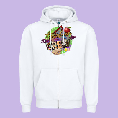 Teacher Crew Zipper Hoodie Designed By Nancycooperartshop