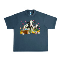 Midnight Navy easter cows with chicks Urban Heavy Tee - AdoDesignShop