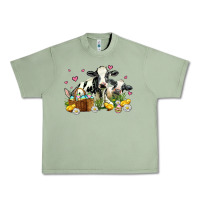 Oil Green easter cows with chicks Urban Heavy Tee - AdoDesignShop