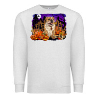 Oatmeal Heather Halloween english bulldog Premium Sweatshirt - RanaPortraitStore