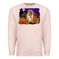 Pale Pink Halloween english bulldog Premium Sweatshirt - RanaPortraitStore
