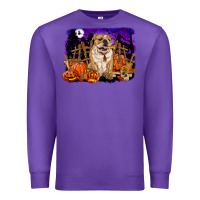Purple Halloween english bulldog Premium Sweatshirt - RanaPortraitStore
