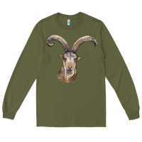 Army Green spanish goat face Long Sleeve Tee - LillyAllenDesigns