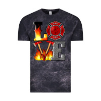 Cloud Black firefighter love Vintage Tee - Artiststas