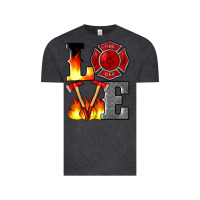 Vintage Black firefighter love Vintage Tee - Artiststas