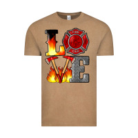 Vintage Coffee firefighter love Vintage Tee - Artiststas