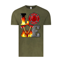 Vintage Olive firefighter love Vintage Tee - Artiststas