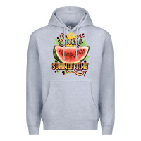 Heather Grey sweet summer time watermelon Premium Hoodie - NancyCooperArtShop