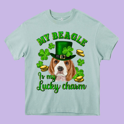 St.patrick's Day My Beagle Is My Lucky Charm Heavy Core Tee Designed By Ranaportraitstore