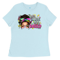 Baby Blue 80s made 90s raised messy bun Ladies Tee - texasbilliewilder