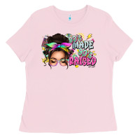 80s Made 90s Raised Messy Bun Ladies Tee | Teevron