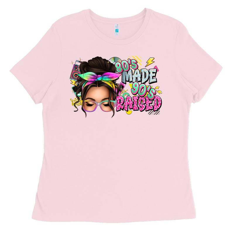 80s Made 90s Raised Messy Bun Ladies Tee by texasbilliewilder | Teevron