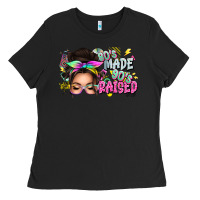 Black 80s made 90s raised messy bun Ladies Tee - texasbilliewilder