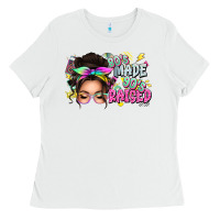 White 80s made 90s raised messy bun Ladies Tee - texasbilliewilder