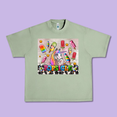 Popsicle's And Unicorn Urban Heavy Tee Designed By Adodesignshop