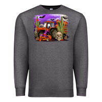 Charcoal Heather Halloween tractor Premium Sweatshirt - RanaPortraitStore