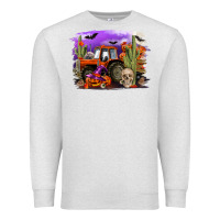 Oatmeal Heather Halloween tractor Premium Sweatshirt - RanaPortraitStore