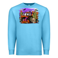 Ocean Blue Halloween tractor Premium Sweatshirt - RanaPortraitStore