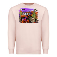 Pale Pink Halloween tractor Premium Sweatshirt - RanaPortraitStore