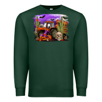Sports Green Halloween tractor Premium Sweatshirt - RanaPortraitStore