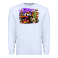 White Halloween tractor Premium Sweatshirt - RanaPortraitStore