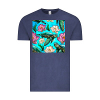 Vintage Denim sea turtle seamless pattern Vintage Tee - BundleAndBundleShop