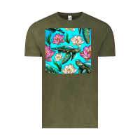 Vintage Olive sea turtle seamless pattern Vintage Tee - BundleAndBundleShop