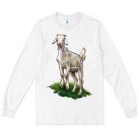 White Kiko Goat Long Sleeve Tee - LillyAllenDesigns