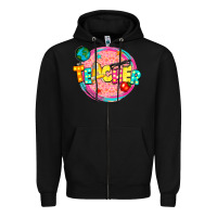 Black teacher Zipper Hoodie - NancyCooperArtShop