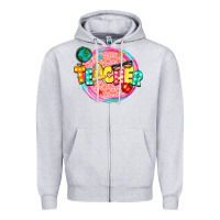 Heather Grey teacher Zipper Hoodie - NancyCooperArtShop