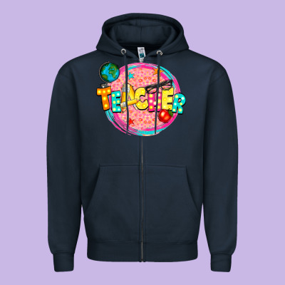 Teacher Zipper Hoodie Designed By Nancycooperartshop