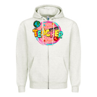Oatmeal Heather teacher Zipper Hoodie - NancyCooperArtShop